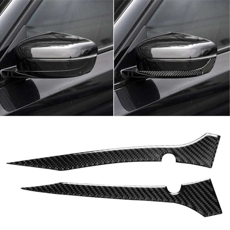 Adesivo decorativo per striscia paraurti specchietto retrovisore auto in fibra di carbonio da 2 pezzi per BMW G30 (2018-2019) / G11 (2016-2019), guida a sinistra con fotocamera, Rearview Mirror Left Drive with Camera