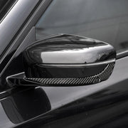 Adesivo decorativo per striscia paraurti specchietto retrovisore auto in fibra di carbonio da 2 pezzi per BMW G30 (2018-2019) / G11 (2016-2019), guida a sinistra con fotocamera, Rearview Mirror Left Drive with Camera