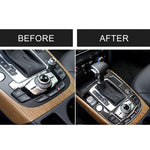Adesivo decorativo per pannello di posizione del cambio in fibra di carbonio per Audi 2010-2018 Q5 / 2009-2016 A4L / 2009-2016 A5, guida a sinistra, Gear Position (C)