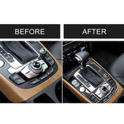 Adesivo decorativo per pannello di posizione del cambio in fibra di carbonio per Audi 2010-2018 Q5 / 2009-2016 A4L / 2009-2016 A5, guida a sinistra, Gear Position (C)