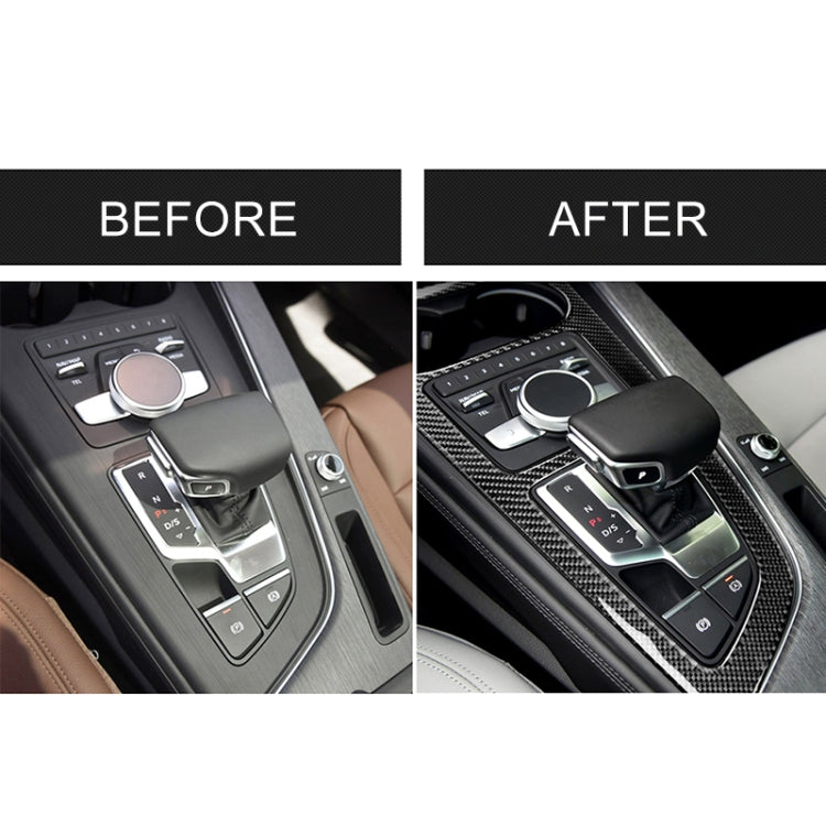 Adesivo decorativo per pannello di posizione del cambio in fibra di carbonio per Audi 2017-2018 A4L / 2017-2018 A5 / 2016-2017 A4 B9, guida a sinistra, Gear Position