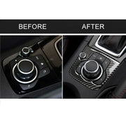 Cornice multimediale per auto con guida a destra in fibra di carbonio, un adesivo decorativo per Mazda Axela 2013-2016, Right Drive Multimedia Frame A