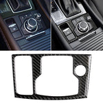 Adesivo decorativo per telaio multimediale con guida a sinistra in fibra di carbonio per auto per Mazda Axela 2017-2018, Left Drive Multimedia Frame B