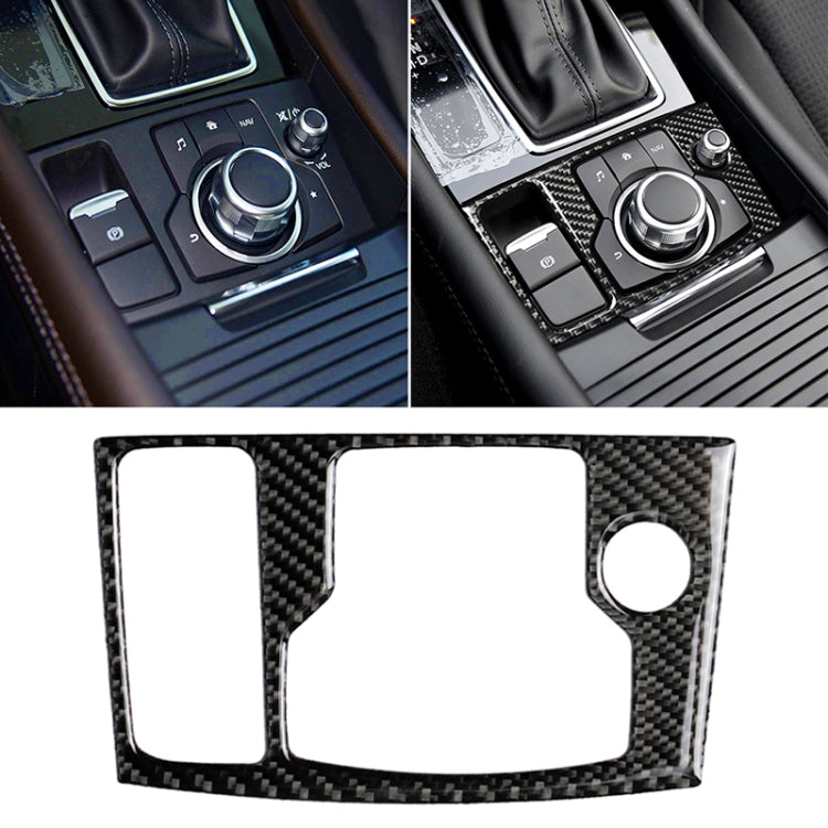Adesivo decorativo per telaio multimediale con guida a sinistra in fibra di carbonio per auto per Mazda Axela 2017-2018, Left Drive Multimedia Frame B
