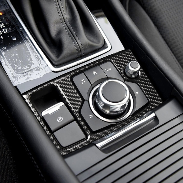 Adesivo decorativo per telaio multimediale con guida a sinistra in fibra di carbonio per auto per Mazda Axela 2017-2018, Left Drive Multimedia Frame B