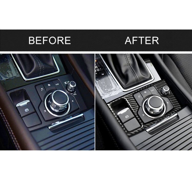 Adesivo decorativo per telaio multimediale con guida a sinistra in fibra di carbonio per auto per Mazda Axela 2017-2018, Left Drive Multimedia Frame B
