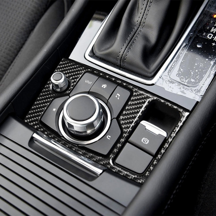 Adesivo decorativo per telaio multimediale con guida a destra in fibra di carbonio per auto per Mazda Axela 2017-2018, Right Drive Multimedia Frame B