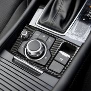 Adesivo decorativo per telaio multimediale con guida a destra in fibra di carbonio per auto per Mazda Axela 2017-2018, Right Drive Multimedia Frame B