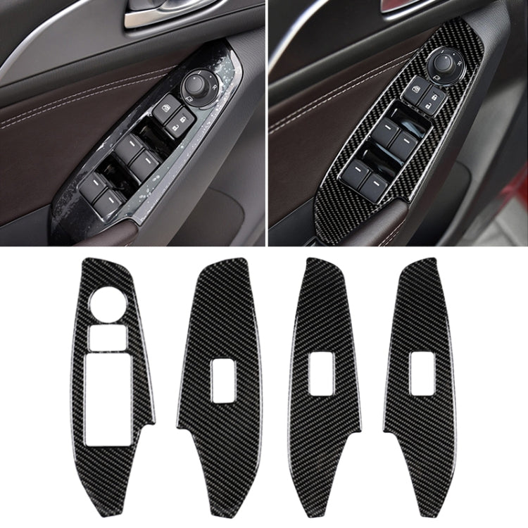 Adesivo decorativo per pannello alzacristalli per finestrino con guida a sinistra in fibra di carbonio per Mazda Axela 2014/2017-2018, Left Drive Window Lift Panel