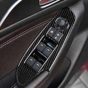 Adesivo decorativo per pannello alzacristalli per finestrino con guida a sinistra in fibra di carbonio per Mazda Axela 2014/2017-2018, Left Drive Window Lift Panel