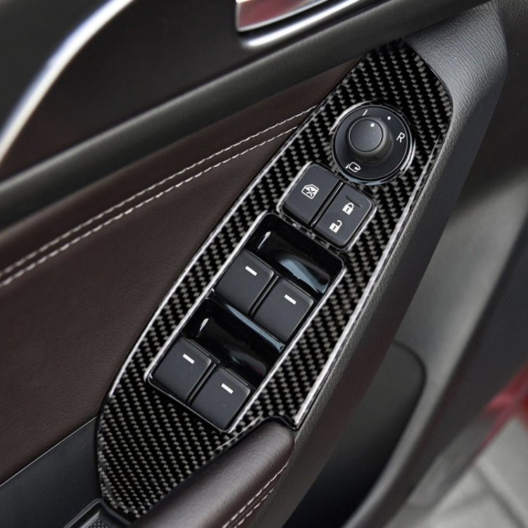 Adesivo decorativo per pannello alzacristalli per finestrino con guida a sinistra in fibra di carbonio per Mazda Axela 2014/2017-2018, Left Drive Window Lift Panel