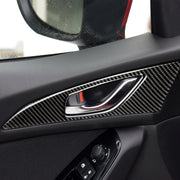 Adesivo decorativo per telaio esterno maniglia interna per porta in fibra di carbonio da 2 pezzi per Mazda Axela 2014/2017-2018, Door Inner Handle Outer Frame