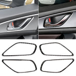 Adesivo decorativo per telaio maniglia interna porta in fibra di carbonio da 4 pezzi per Mazda Axela 2014/2017-2018, Door Inner Handle Frame