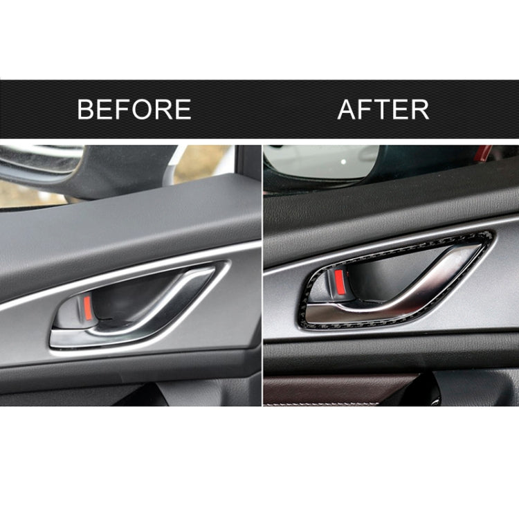 Adesivo decorativo per telaio maniglia interna porta in fibra di carbonio da 4 pezzi per Mazda Axela 2014/2017-2018, Door Inner Handle Frame