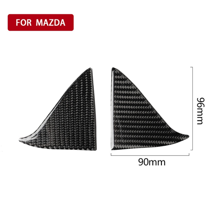 Adesivo decorativo triangolare per porta interna anteriore in fibra di carbonio per auto per Mazda Axela 2017-2018, Front Inner Door A Triangle