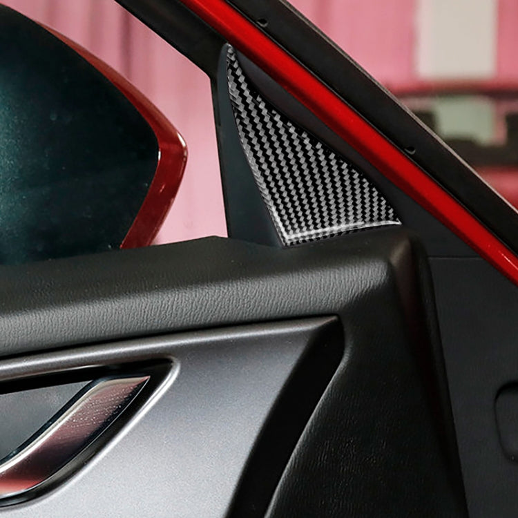 Adesivo decorativo triangolare per porta interna anteriore in fibra di carbonio per auto per Mazda Axela 2017-2018, Front Inner Door A Triangle