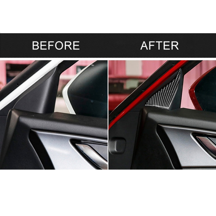 Adesivo decorativo triangolare per porta interna anteriore in fibra di carbonio per auto per Mazda Axela 2017-2018, Front Inner Door A Triangle