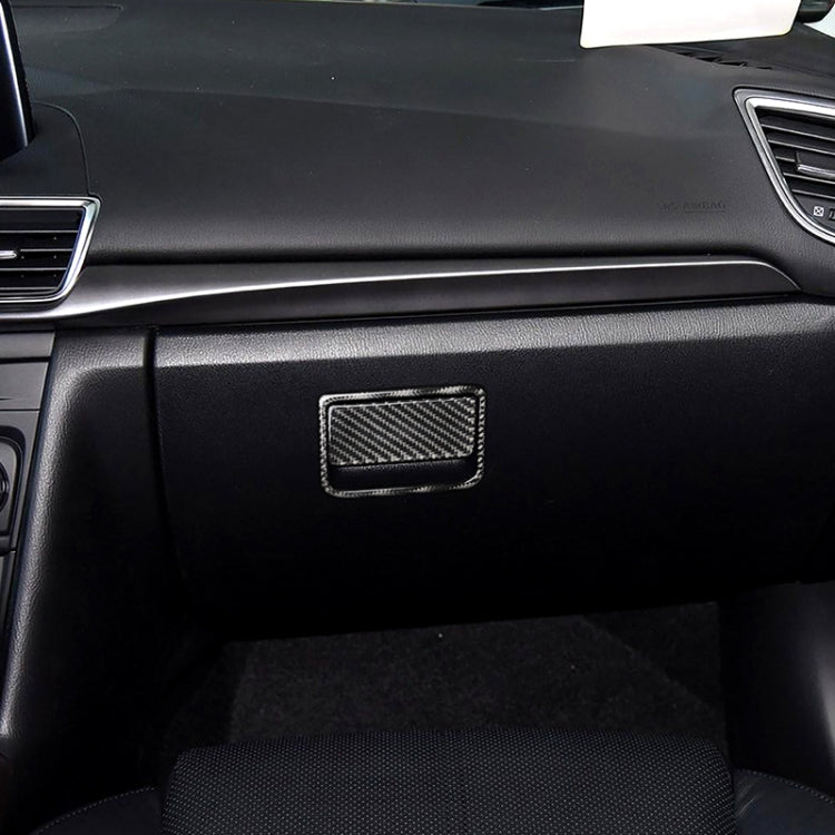 Adesivo decorativo per scatola portaoggetti per sedile passeggero anteriore in fibra di carbonio per auto per Mazda Axela 2017-2018, Front Passenger Seat Storage Box