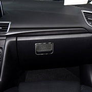 Adesivo decorativo per scatola portaoggetti per sedile passeggero anteriore in fibra di carbonio per auto per Mazda Axela 2017-2018, Front Passenger Seat Storage Box