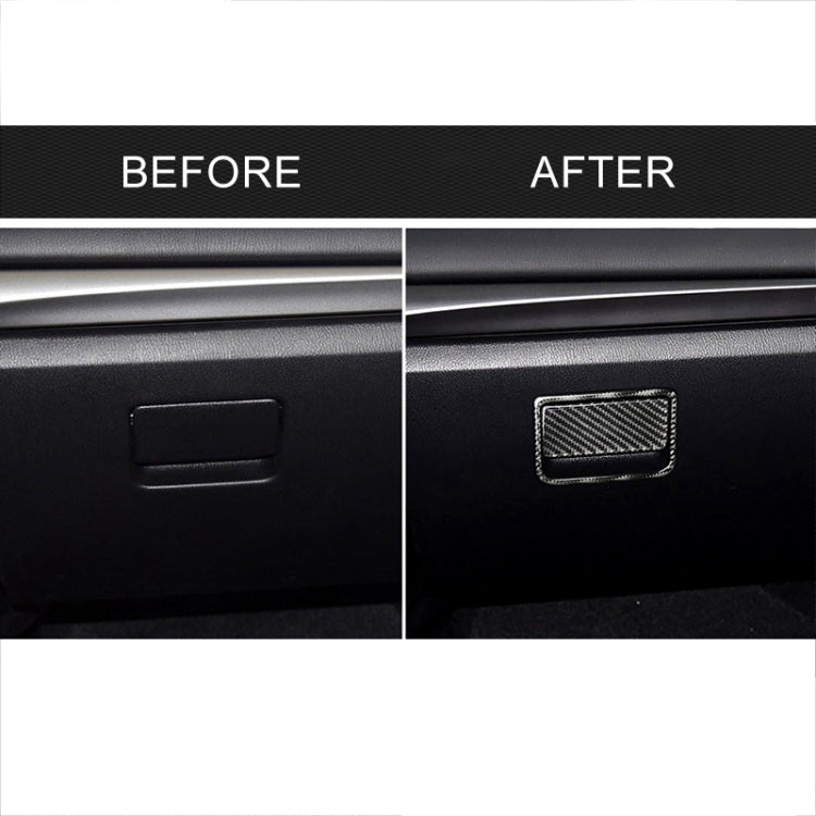 Adesivo decorativo per scatola portaoggetti per sedile passeggero anteriore in fibra di carbonio per auto per Mazda Axela 2017-2018, Front Passenger Seat Storage Box