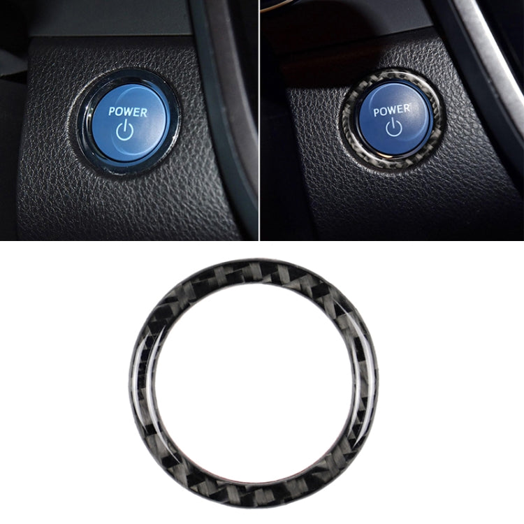 Adesivo decorativo per avvio con un solo pulsante in fibra di carbonio per auto per Toyota Camry di ottava generazione 2018-2019, One-button Start