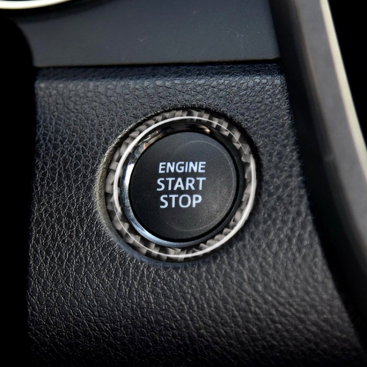 Adesivo decorativo per avvio con un solo pulsante in fibra di carbonio per auto per Toyota Camry di ottava generazione 2018-2019, One-button Start