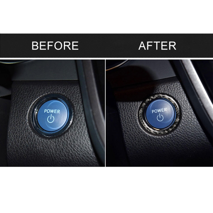 Adesivo decorativo per avvio con un solo pulsante in fibra di carbonio per auto per Toyota Camry di ottava generazione 2018-2019, One-button Start
