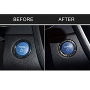Adesivo decorativo per avvio con un solo pulsante in fibra di carbonio per auto per Toyota Camry di ottava generazione 2018-2019, One-button Start
