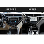 Adesivo decorativo con striscia S per controllo centrale in fibra di carbonio per auto per Toyota Camry di ottava generazione 2018-2019, guida a sinistra, Central Control S Strip