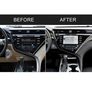 Adesivo decorativo con striscia S per controllo centrale in fibra di carbonio per auto per Toyota Camry di ottava generazione 2018-2019, guida a sinistra, Central Control S Strip