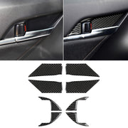 Adesivo decorativo per pannello da polso con maniglia interna per porta in fibra di carbonio 8 in 1 per Toyota Camry di ottava generazione 2018-2019, Door Inner Handle Wrist