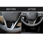 Adesivo decorativo per volante in fibra di carbonio per auto per Toyota Camry di ottava generazione 2018-2019, Steering Wheel