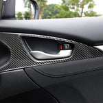 2 PCS Auto In Fibra di Carbonio Porta Maniglia Interna Pannello Polso Adesivo Decorativo per Honda Decima Generazione Civic 2016-2019, Door Inner Handle Wrist Panel