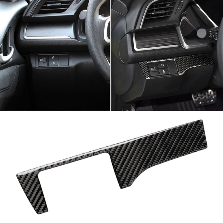 Adesivo decorativo per pannello interruttori fari in fibra di carbonio per auto per Honda Civic di decima generazione 2016-2019, guida a sinistra, Headlight Switch