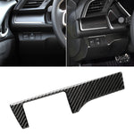Adesivo decorativo per pannello interruttori fari in fibra di carbonio per auto per Honda Civic di decima generazione 2016-2019, guida a sinistra, Headlight Switch