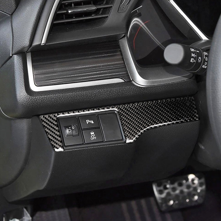 Adesivo decorativo per pannello interruttori fari in fibra di carbonio per auto per Honda Civic di decima generazione 2016-2019, guida a sinistra, Headlight Switch