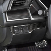 Adesivo decorativo per pannello interruttori fari in fibra di carbonio per auto per Honda Civic di decima generazione 2016-2019, guida a sinistra, Headlight Switch