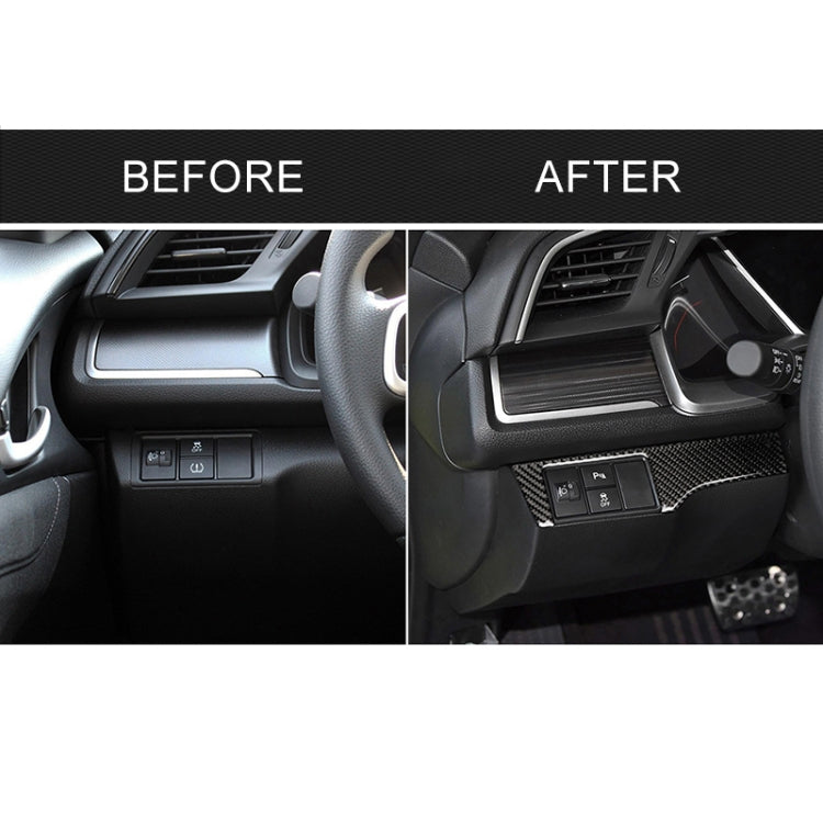 Adesivo decorativo per pannello interruttori fari in fibra di carbonio per auto per Honda Civic di decima generazione 2016-2019, guida a sinistra, Headlight Switch