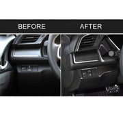 Adesivo decorativo per pannello interruttori fari in fibra di carbonio per auto per Honda Civic di decima generazione 2016-2019, guida a sinistra, Headlight Switch