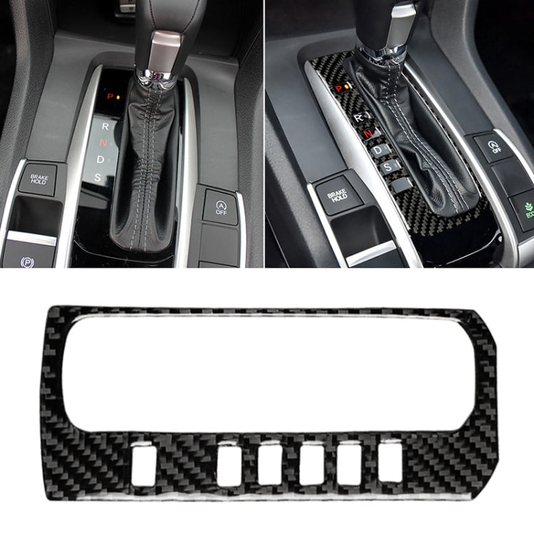 Adesivo decorativo per cornice del pulsante di posizione del cambio in fibra di carbonio per auto per Honda Civic di decima generazione 2016-2019, guida a sinistra, Gear Position Button Frame