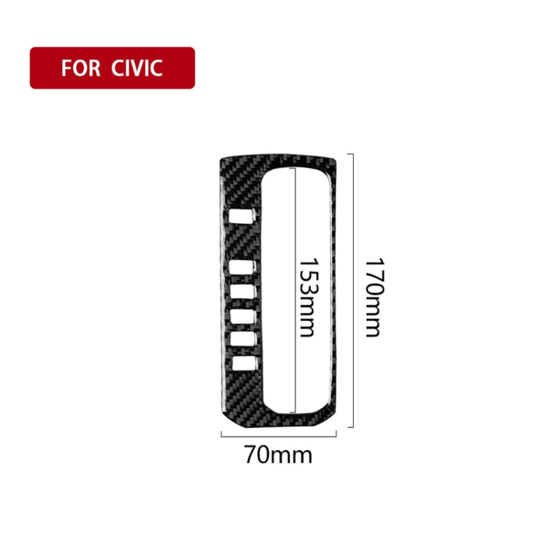 Adesivo decorativo per cornice del pulsante di posizione del cambio in fibra di carbonio per auto per Honda Civic di decima generazione 2016-2019, guida a sinistra, Gear Position Button Frame
