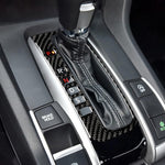 Adesivo decorativo per cornice del pulsante di posizione del cambio in fibra di carbonio per auto per Honda Civic di decima generazione 2016-2019, guida a sinistra, Gear Position Button Frame