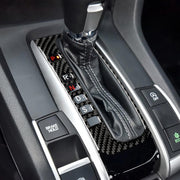 Adesivo decorativo per cornice del pulsante di posizione del cambio in fibra di carbonio per auto per Honda Civic di decima generazione 2016-2019, guida a sinistra, Gear Position Button Frame