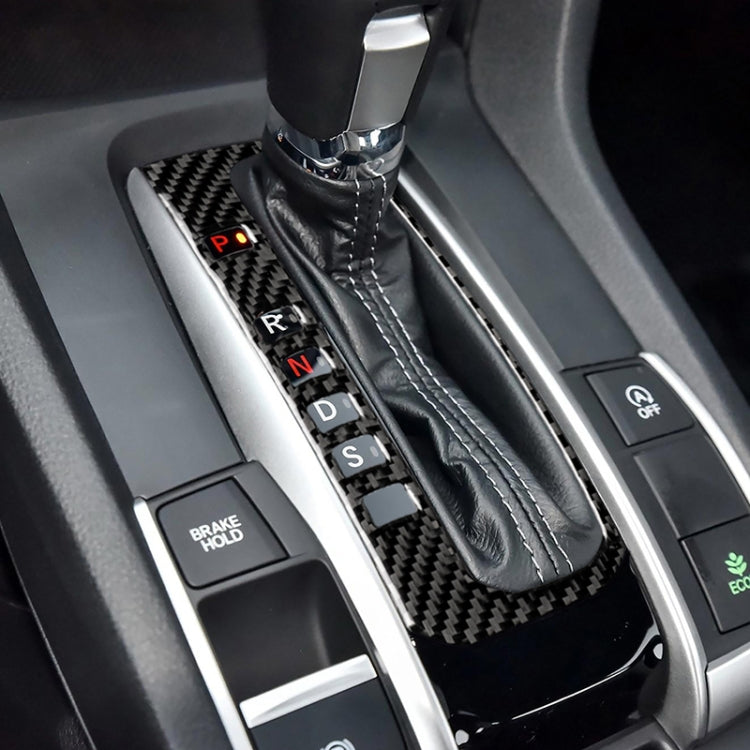 Adesivo decorativo per cornice del pulsante di posizione del cambio in fibra di carbonio per auto per Honda Civic di decima generazione 2016-2019, guida a sinistra, Gear Position Button Frame