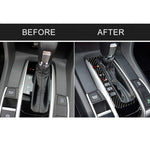 Adesivo decorativo per cornice del pulsante di posizione del cambio in fibra di carbonio per auto per Honda Civic di decima generazione 2016-2019, guida a sinistra, Gear Position Button Frame