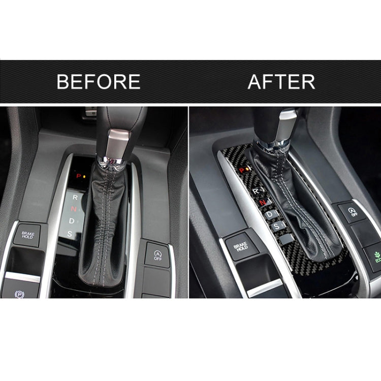 Adesivo decorativo per cornice del pulsante di posizione del cambio in fibra di carbonio per auto per Honda Civic di decima generazione 2016-2019, guida a sinistra, Gear Position Button Frame