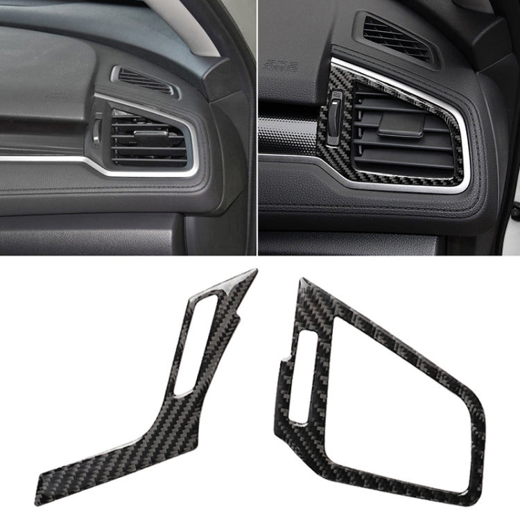 Adesivo decorativo per presa d'aria destra e sinistra in fibra di carbonio per auto per Honda Civic di decima generazione 2016-2019, guida a sinistra, Right and Left Air Outlet