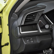 Adesivo decorativo con striscia sinistra per controllo centrale in fibra di carbonio per auto per Honda Civic di decima generazione 2016-2019, guida a sinistra, Central Control Left Stripe