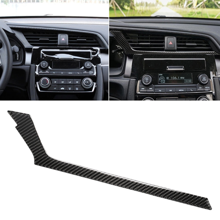 Uscita aria di controllo centrale per auto in fibra di carbonio sotto adesivo decorativo per Honda Civic di decima generazione 2016-2019, guida a sinistra, Central Control Air Outlet Below
