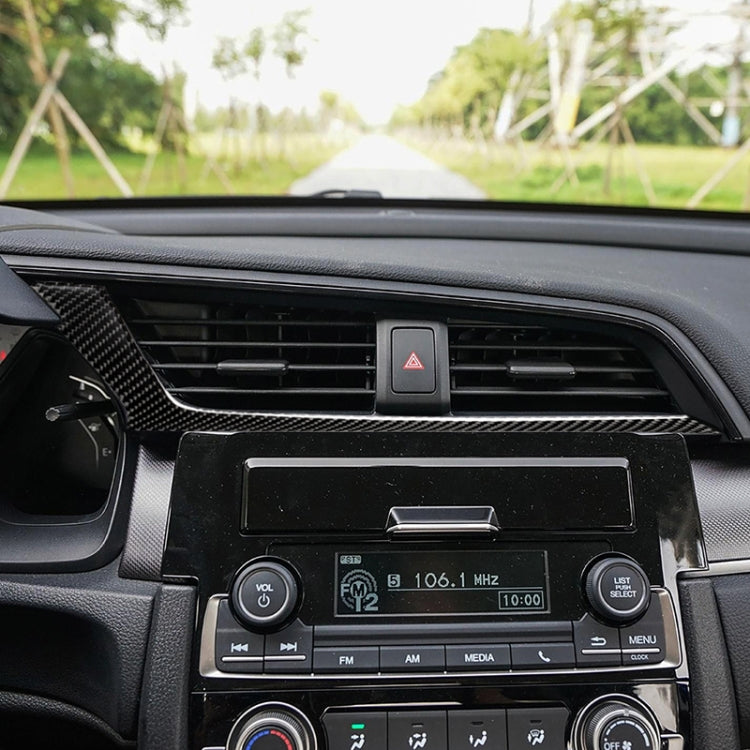 Uscita aria di controllo centrale per auto in fibra di carbonio sotto adesivo decorativo per Honda Civic di decima generazione 2016-2019, guida a sinistra, Central Control Air Outlet Below